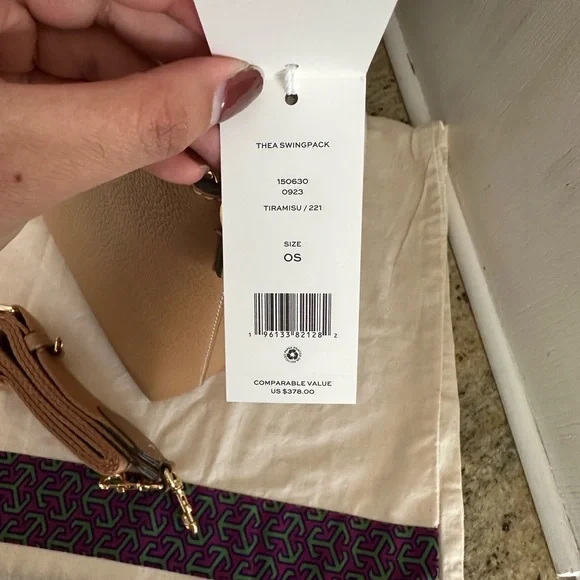 New Tory burch Thea swingpack crossbody/shoulder bag tiramisu color - Picture 5 of 11